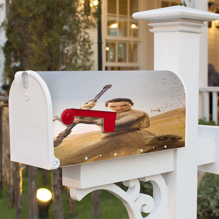 Star Wars Rey Fight Magnetic Mailbox Cover 18" X 21" Outdoor Decor