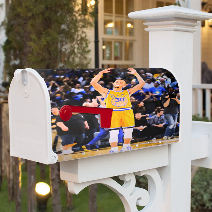 Stephen Curry Yellow Magnetic Mailbox Cover 18" X 21" Outdoor Decor