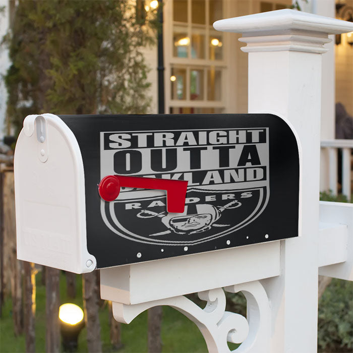 Straight Outta Oakland Raiders Magnetic Mailbox Cover 18" X 21" Outdoor Decor