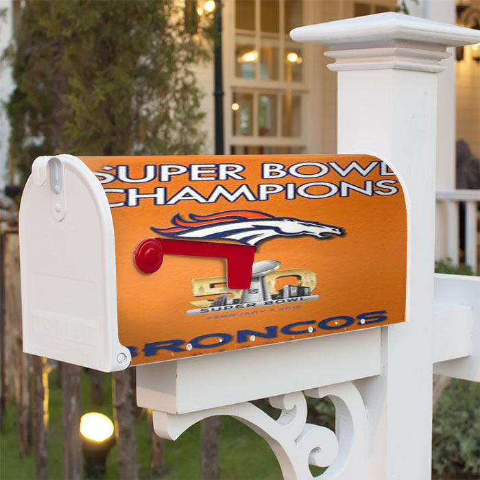 Super Bowl 50 Denver Broncos Magnetic Mailbox Cover 18" X 21" Outdoor Decor