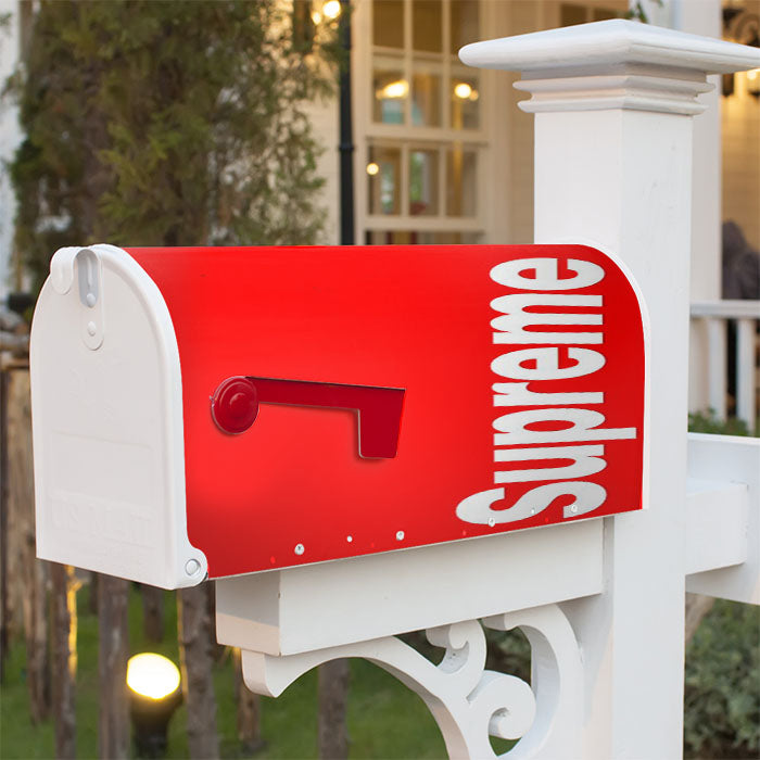 Supreme Red Logo Magnetic Mailbox Cover 18" X 21" Outdoor Decor