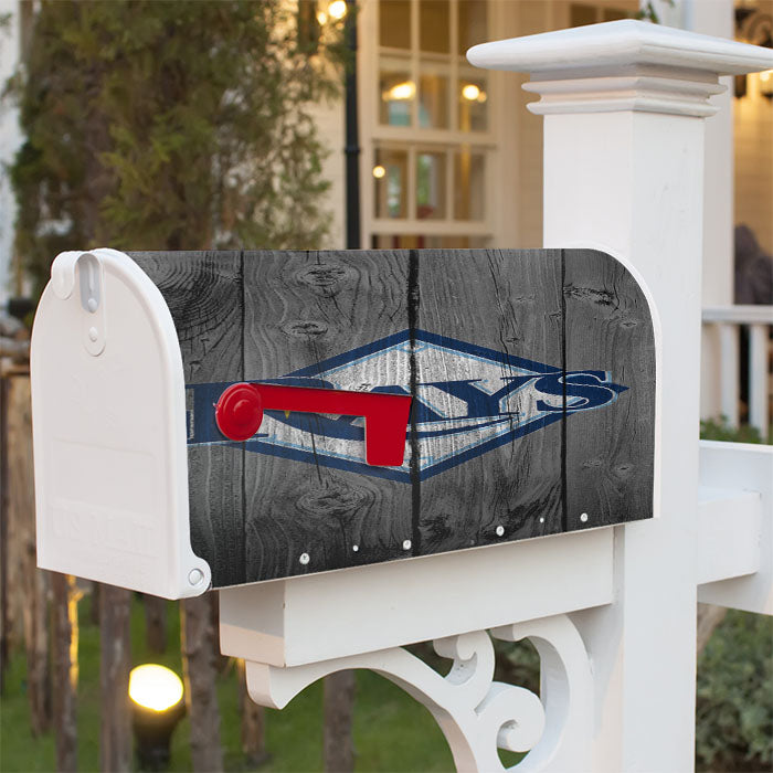Tampa Bay Rays Mlb Logo Dark Wood Wallpaper Magnetic Mailbox Cover 18" X 21" Outdoor Decor