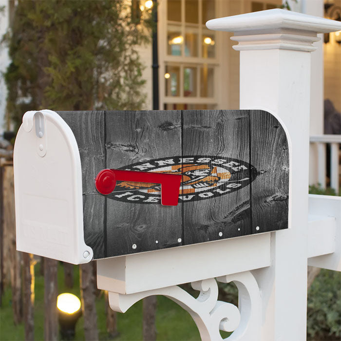 Tennessee Ice Vols Nhl Logo Dark Wood Wallpaper Magnetic Mailbox Cover 18" X 21" Outdoor Decor