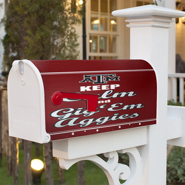 Texas A M Gig Em Aggies Magnetic Mailbox Cover 18" X 21" Outdoor Decor
