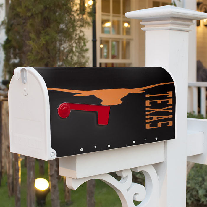 Texas Longhorns Orange On Black Magnetic Mailbox Cover 18" X 21" Outdoor Decor