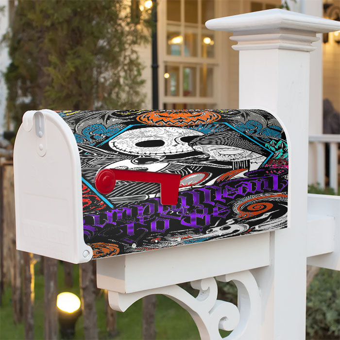 The Nightmare Before Christmas Jack Skellington And Sally Magnetic Mailbox Cover 18" X 21" Outdoor Decor