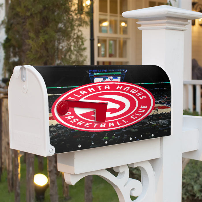 Top Atlanta Hawks Court Wallpaper Magnetic Mailbox Cover 18" X 21" Outdoor Decor