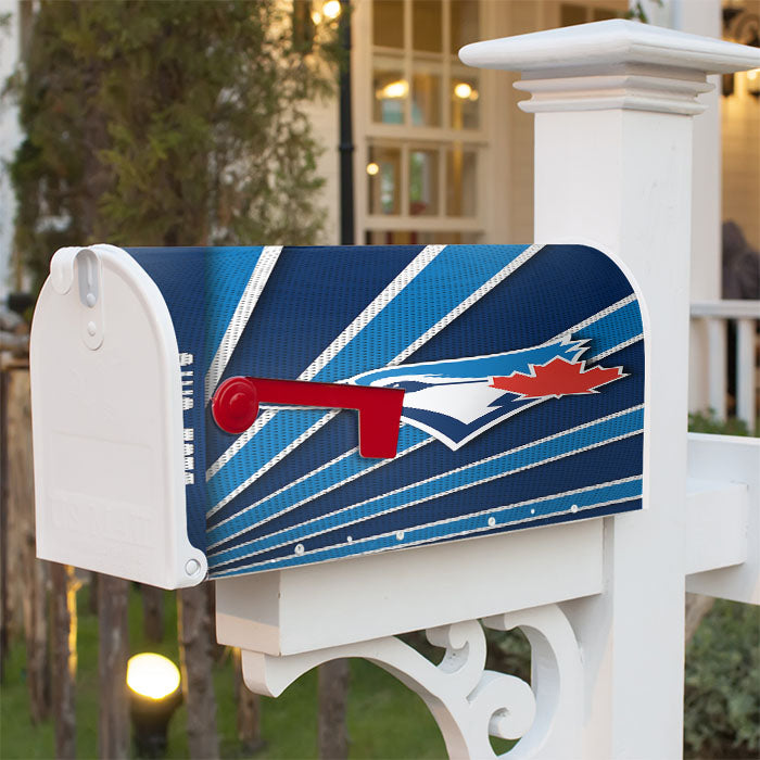 Toronto Blue Jays Stripe Wallpaper Magnetic Mailbox Cover 18" X 21" Outdoor Decor