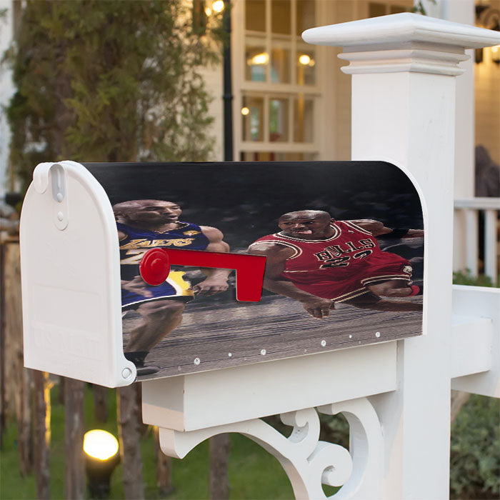 Two Legend Jordan Vs Kobe Nba Magnetic Mailbox Cover 18" X 21" Outdoor Decor
