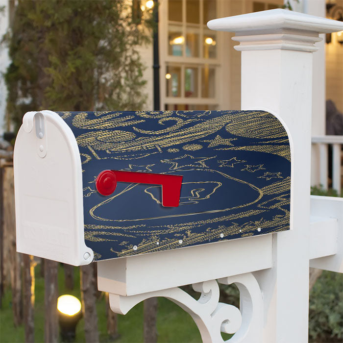 Unam Sketch Magnetic Mailbox Cover 18" X 21" Outdoor Decor