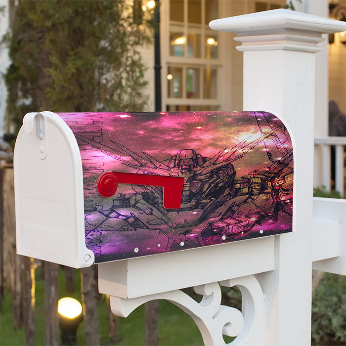 Unicorn Gundam Phoenix Galaxy Magnetic Mailbox Cover 18" X 21" Outdoor Decor