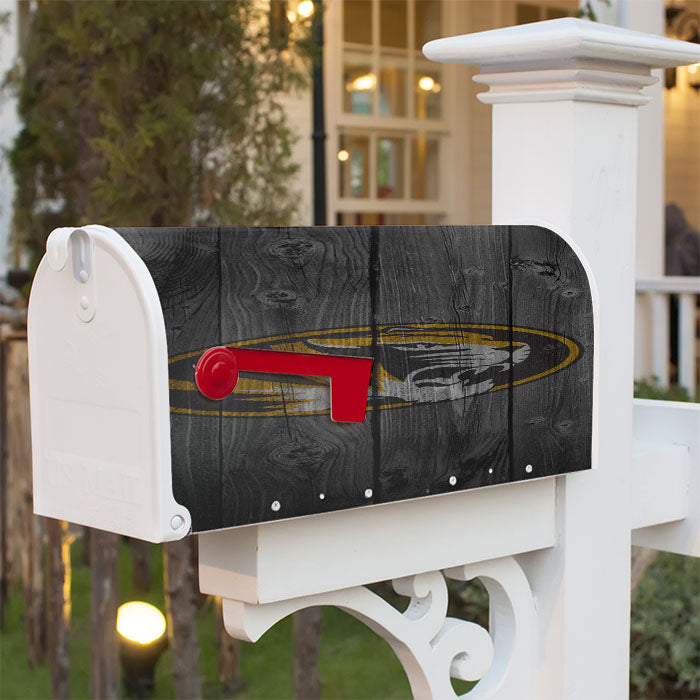 University Of Missouri Tigers Logo Dark Wood Wallpaper Magnetic Mailbox Cover 18" X 21" Outdoor Decor