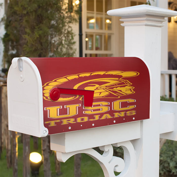 Usc Trojans Logo On Red Magnetic Mailbox Cover 18" X 21" Outdoor Decor
