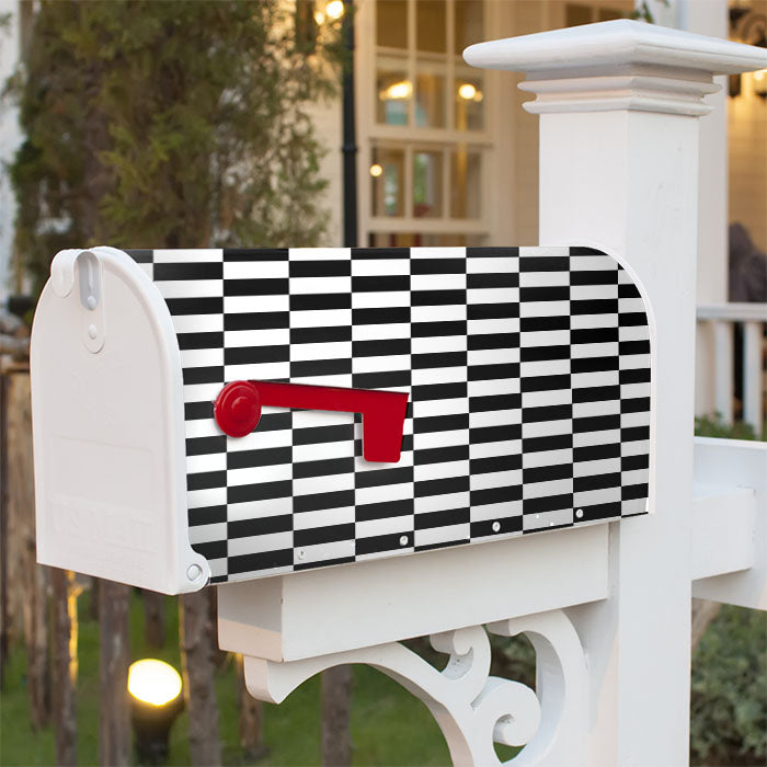 Vans Black And White Squares Magnetic Mailbox Cover 18" X 21" Outdoor Decor