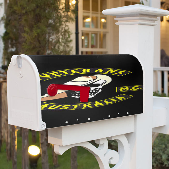 Veterans M C Australia Black Frame Magnetic Mailbox Cover 18" X 21" Outdoor Decor