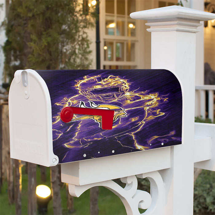 Vikings On Fire Magnetic Mailbox Cover 18" X 21" Outdoor Decor