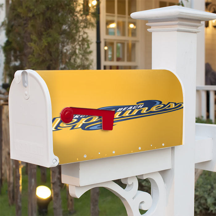 Virginia Beach Neptunes Baseball Logo Yelow Magnetic Mailbox Cover 18" X 21" Outdoor Decor