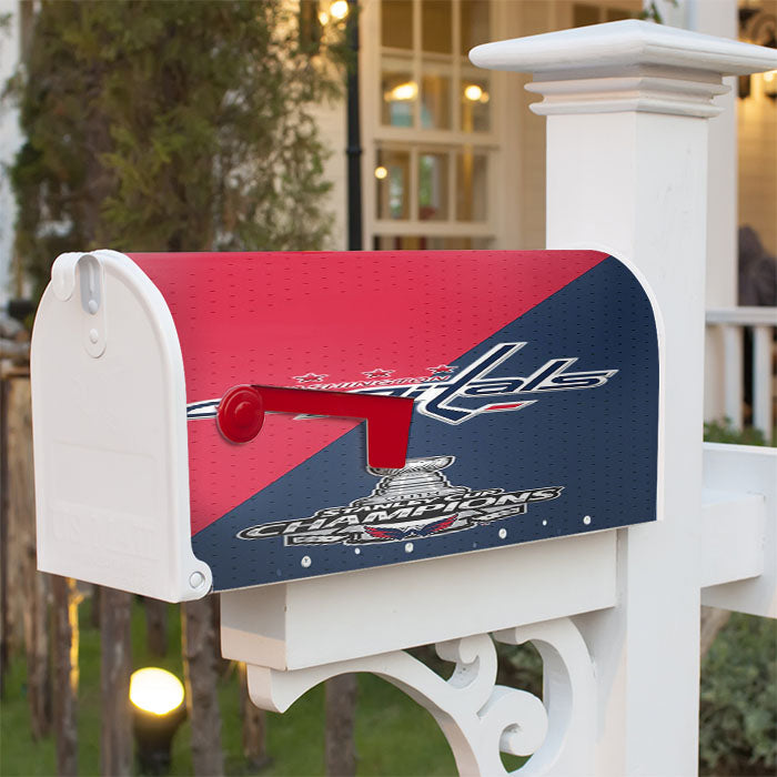 Washington Capitals Stanley Cup Magnetic Mailbox Cover 18" X 21" Outdoor Decor