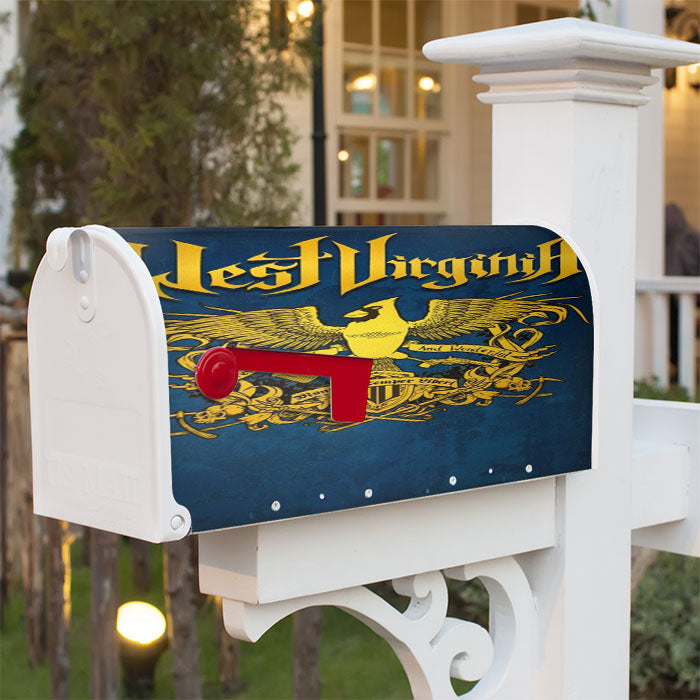 West Virginia Crest Blue Logo Magnetic Mailbox Cover 18" X 21" Outdoor Decor