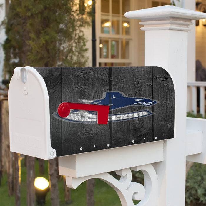 White Vancouver Canucks Nhl Logo Dark Wood Wallpaper Magnetic Mailbox Cover 18" X 21" Outdoor Decor