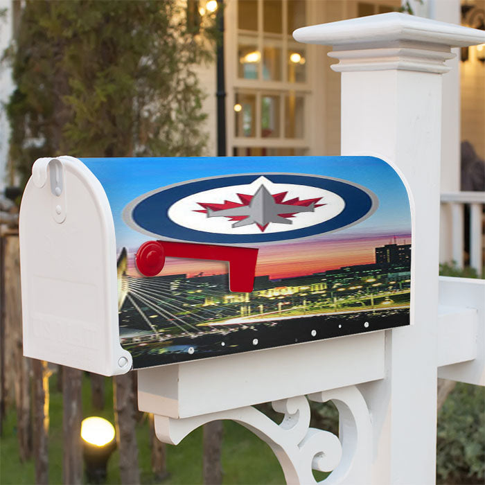 Winnipeg Jets Skyline Magnetic Mailbox Cover 18" X 21" Outdoor Decor