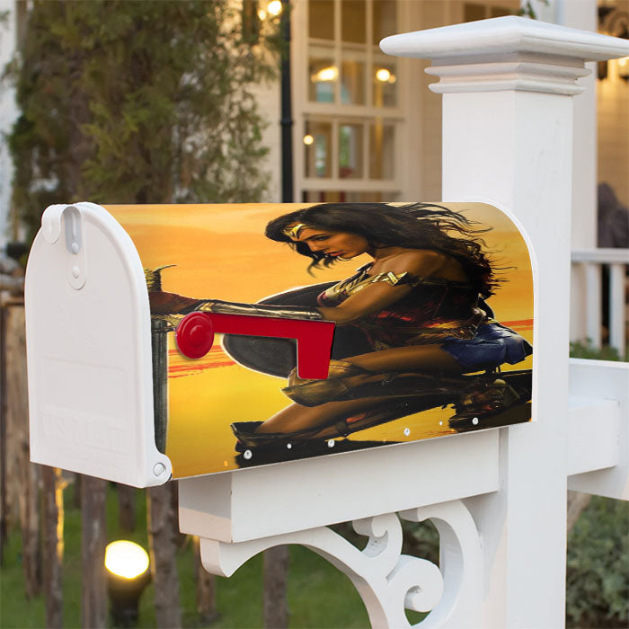 Wonder Woman Gal Gadot Magnetic Mailbox Cover 18" X 21" Outdoor Decor