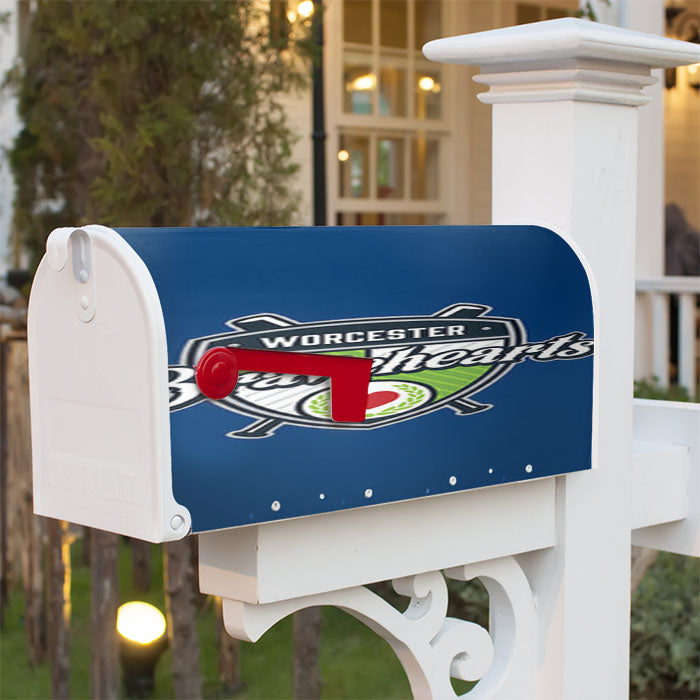 Worcester Bravehearts Baseball Logo Blue Magnetic Mailbox Cover 18" X 21" Outdoor Decor