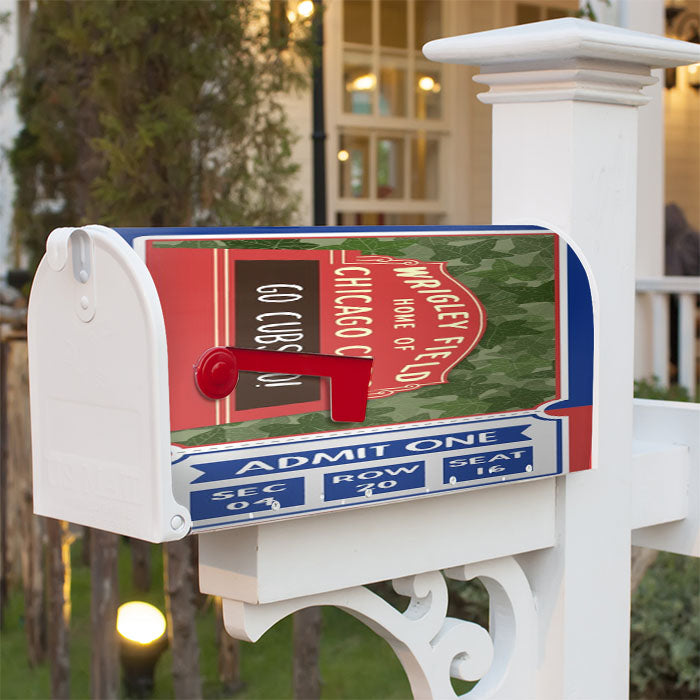 Wrigley Field Home Of Chicago Cubs Magnetic Mailbox Cover 18" X 21" Outdoor Decor