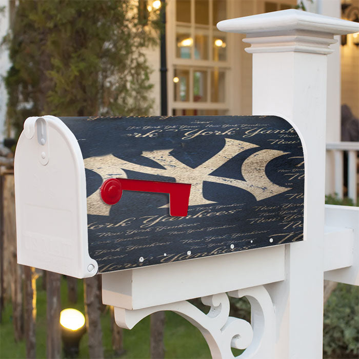 Yankees Baseball Logo Magnetic Mailbox Cover 18" X 21" Outdoor Decor