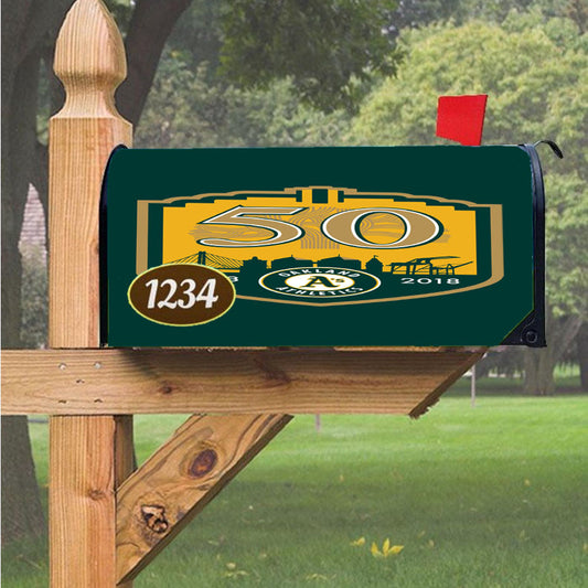 50Th Oakland Athletics Magnetic Mailbox Cover 18" X 21" Outdoor Decor