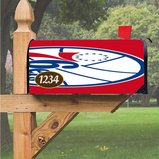 76Ers Blu White Red Magnetic Mailbox Cover 18" X 21" Outdoor Decor