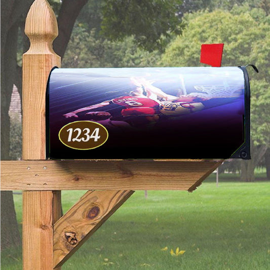 76Ers Dunk Over Larry Bird Widescreen Magnetic Mailbox Cover 18" X 21" Outdoor Decor