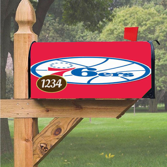 76Ers Logo On Red Magnetic Mailbox Cover 18" X 21" Outdoor Decor