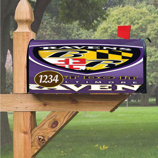 Baltimore Ravens Shield Magnetic Mailbox Cover 18" X 21" Outdoor Decor