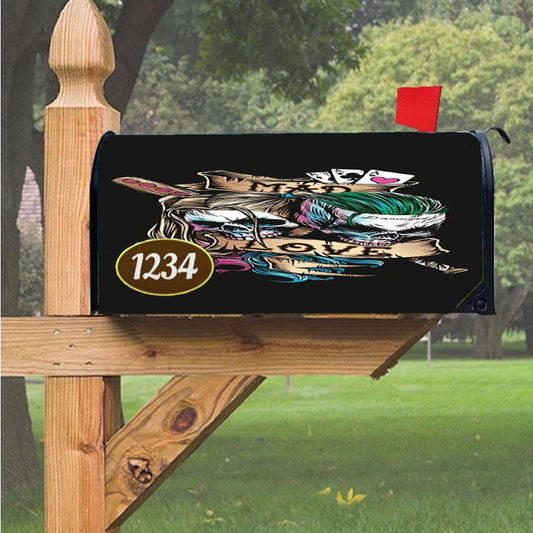 Joker Mad Love With Harley Quinn Magnetic Mailbox Cover 18" X 21" Outdoor Decor