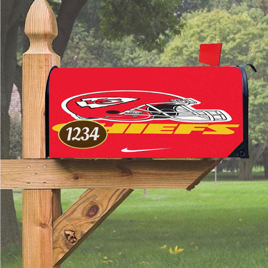Kansas City Chiefs Helmet Magnetic Mailbox Cover 18" X 21" Outdoor Decor