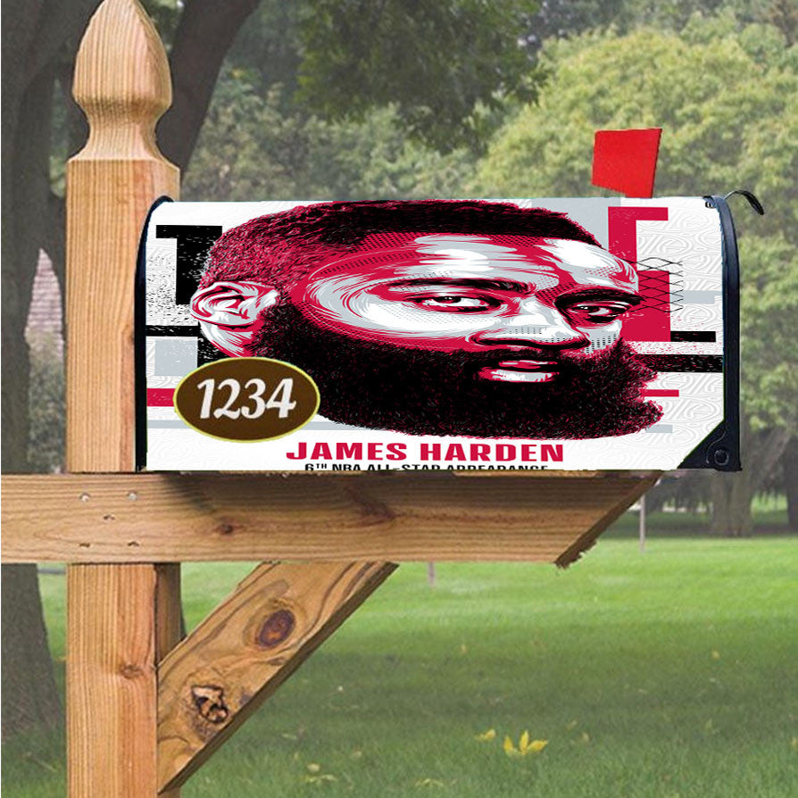 Nba All Star James Harden Magnetic Mailbox Cover 18" X 21" Outdoor Decor