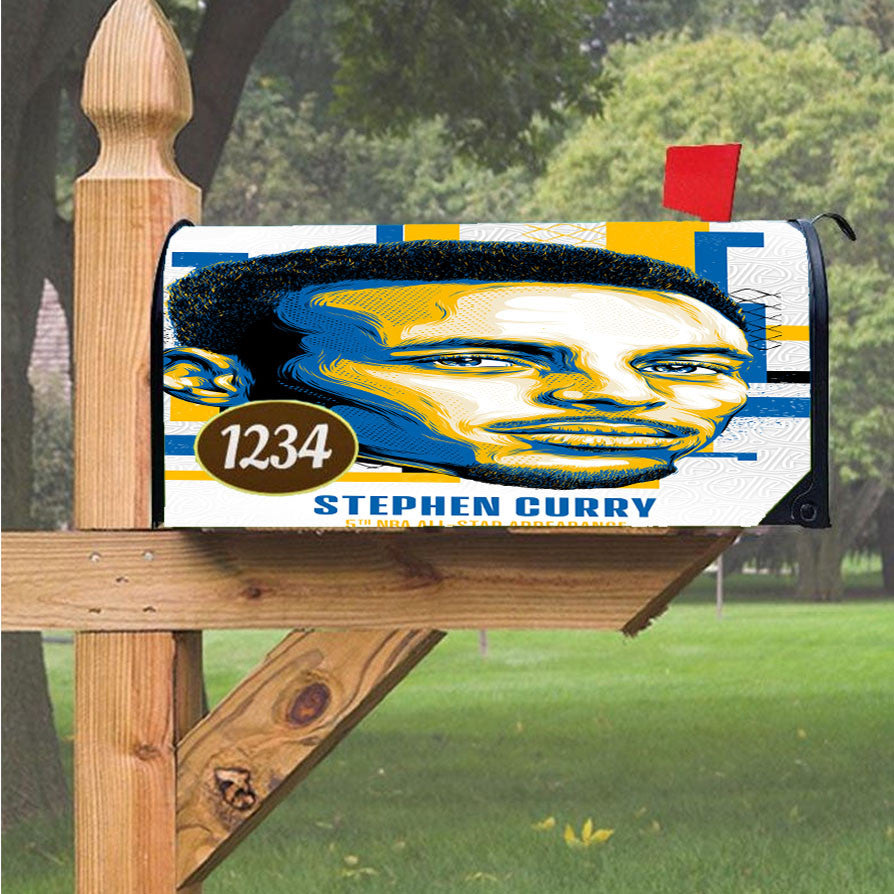 Nba All Star Stephen Curry Magnetic Mailbox Cover 18" X 21" Outdoor Decor