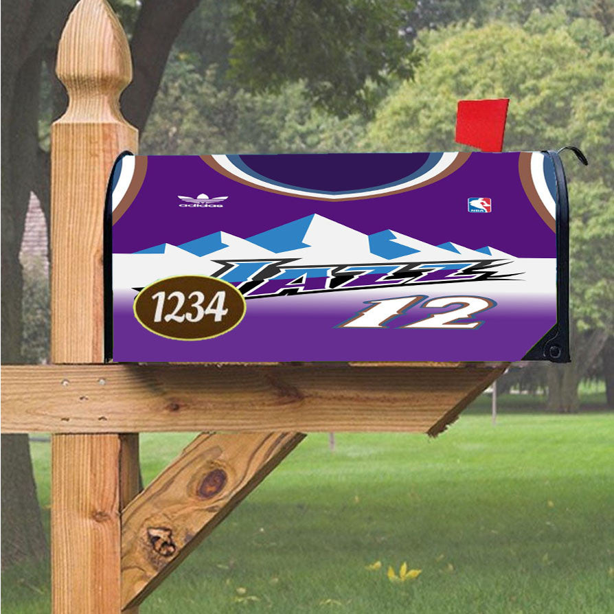 Nba Jazz Wallpaper Magnetic Mailbox Cover 18" X 21" Outdoor Decor