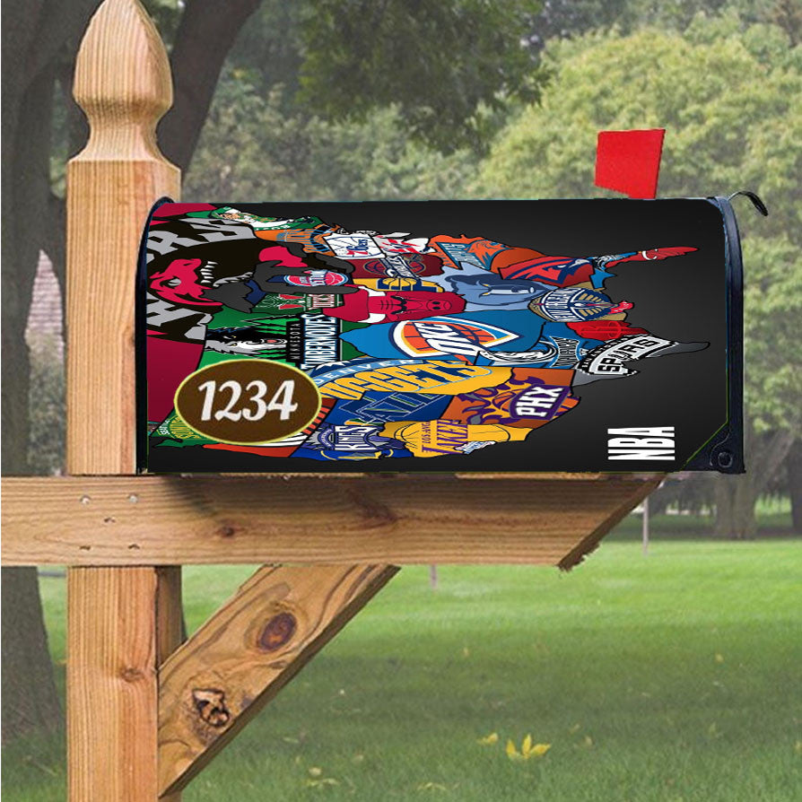 Nba Team Magnetic Mailbox Cover 18" X 21" Outdoor Decor