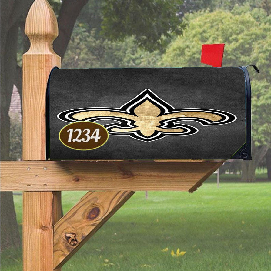 New Orleans Saints Golden Logo Gray Wall Magnetic Mailbox Cover 18" X 21" Outdoor Decor