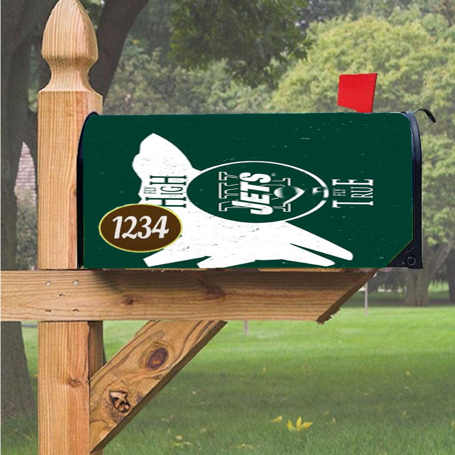 New York Jets Football Magnetic Mailbox Cover 18" X 21" Outdoor Decor