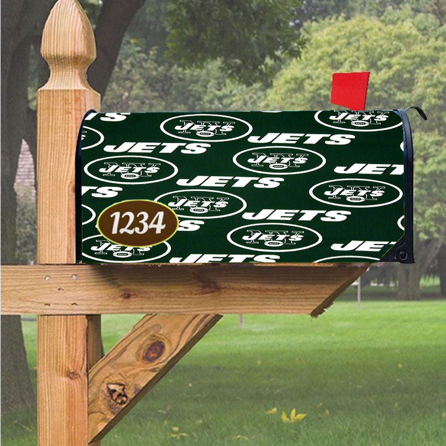 New York Jets Team Football Magnetic Mailbox Cover 18" X 21" Outdoor Decor