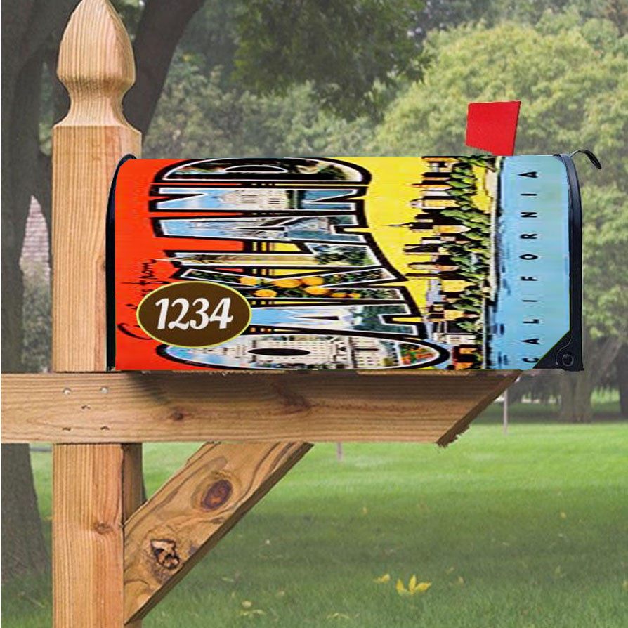 Oakland Postcard Magnetic Mailbox Cover 18" X 21" Outdoor Decor