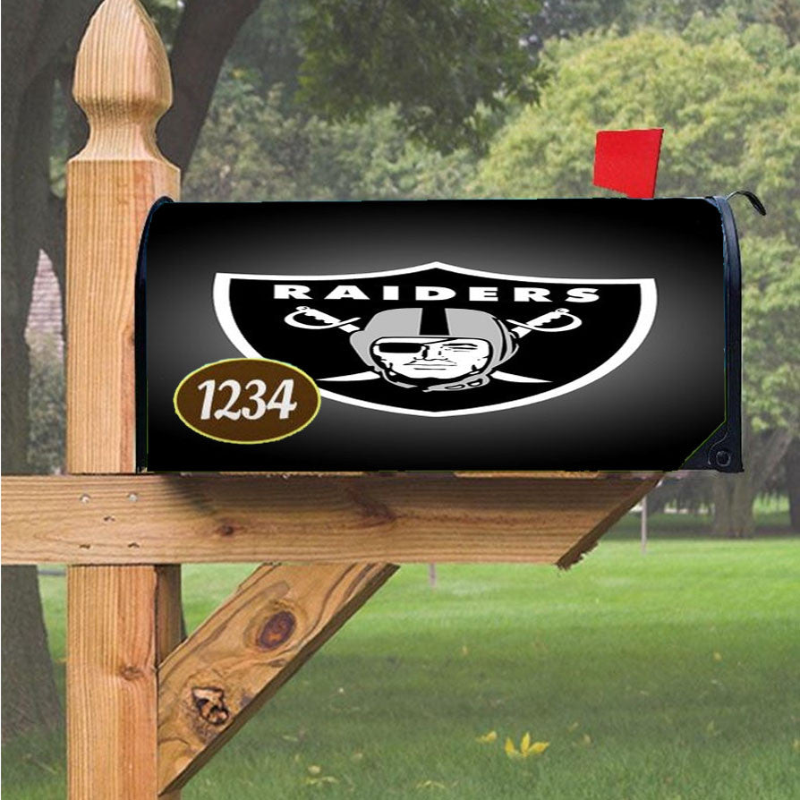Oakland Raiders Emblem Magnetic Mailbox Cover 18" X 21" Outdoor Decor