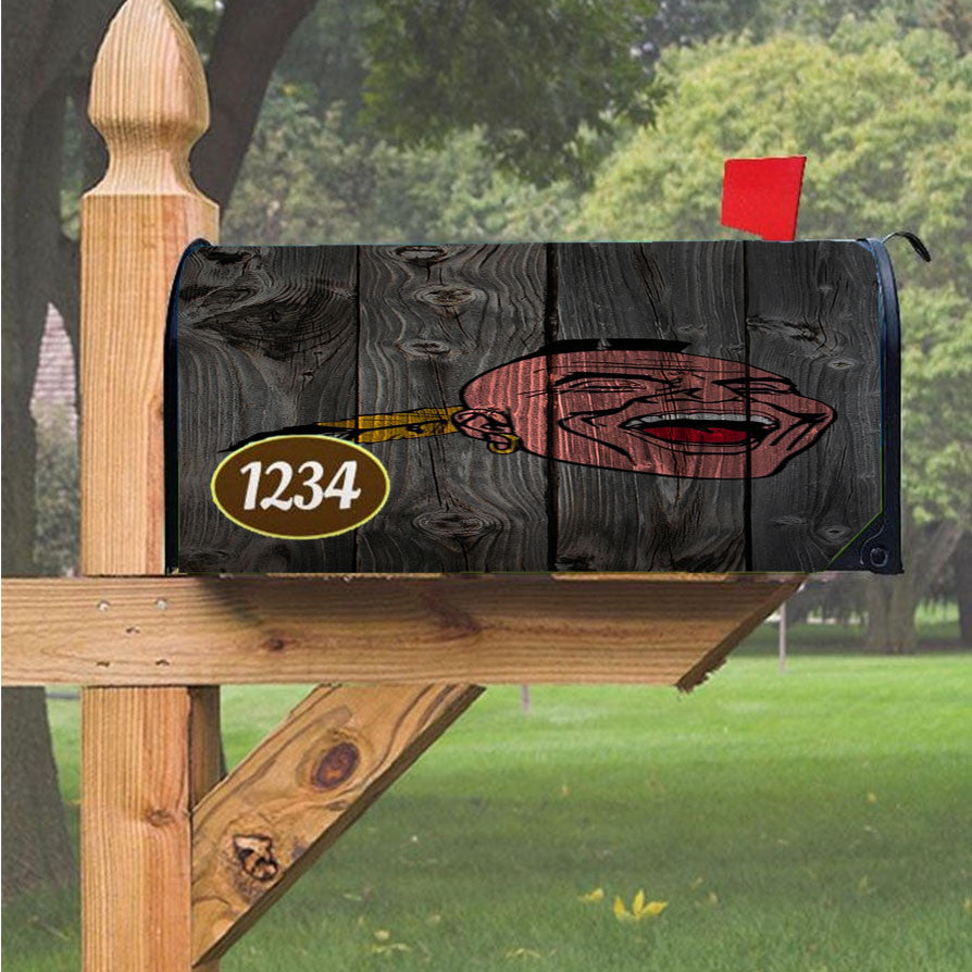 Old Boston Braves Mlb Logo Dark Wood Wallpaper Magnetic Mailbox Cover 18" X 21" Outdoor Decor