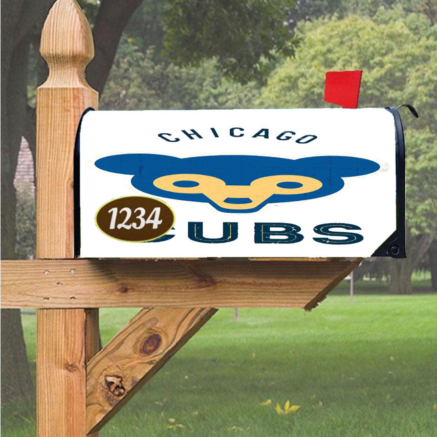 Old Chicago Cubs Logo Magnetic Mailbox Cover 18" X 21" Outdoor Decor