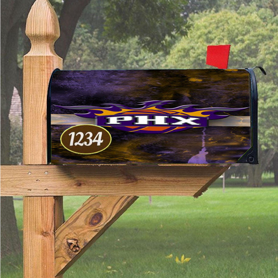 Phoenix Suns Design Magnetic Mailbox Cover 18" X 21" Outdoor Decor