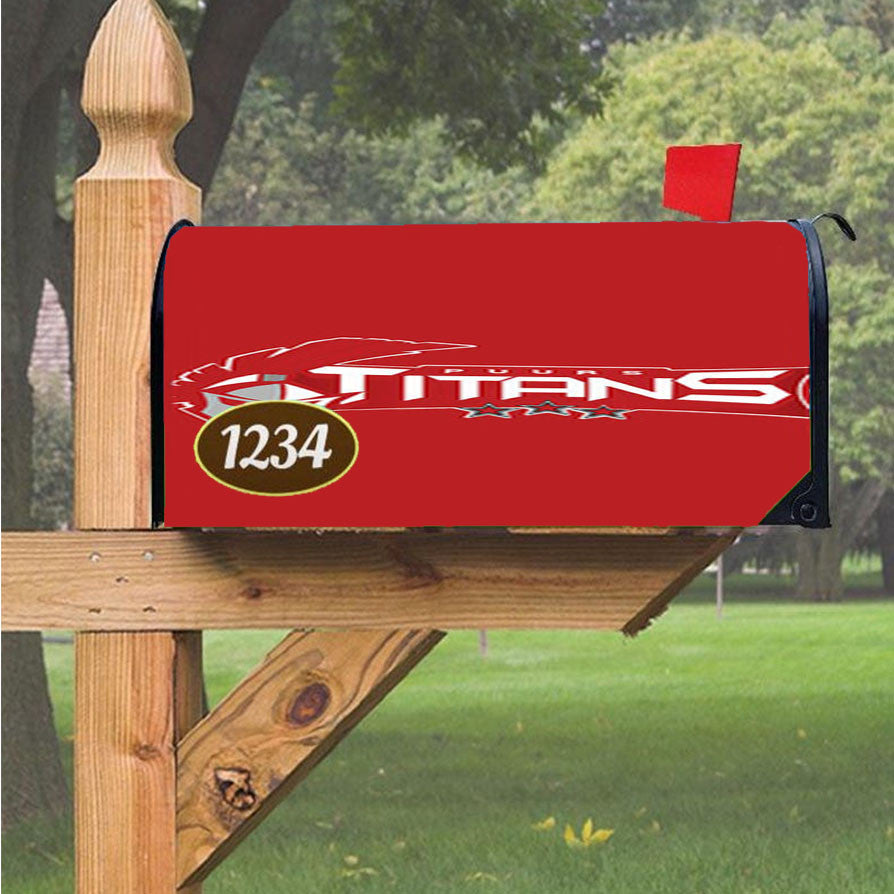 Puurs Titans Logo Red Magnetic Mailbox Cover 18" X 21" Outdoor Decor