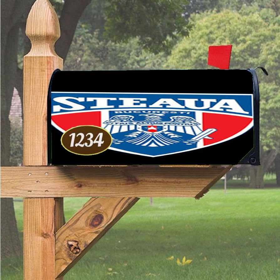 Rugby Steaua Logo Black Magnetic Mailbox Cover 18" X 21" Outdoor Decor